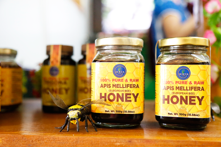 Bottles of Queen's Hive body toner