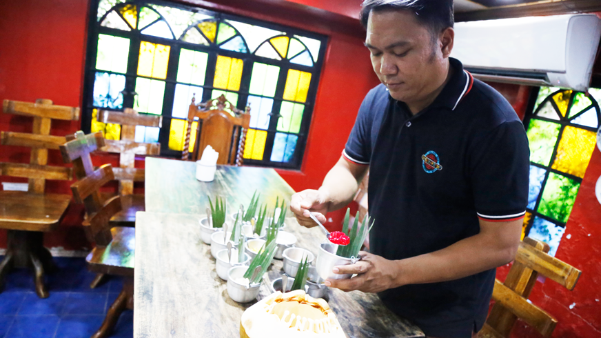 Xavier Balangue Mercado preparing a special Halo Halo