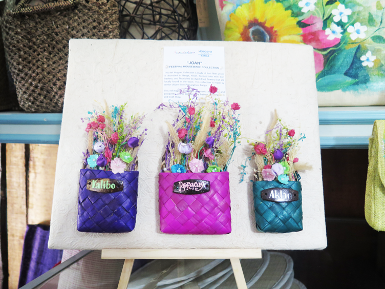 Three ref magnets called "Joan', made from raffia