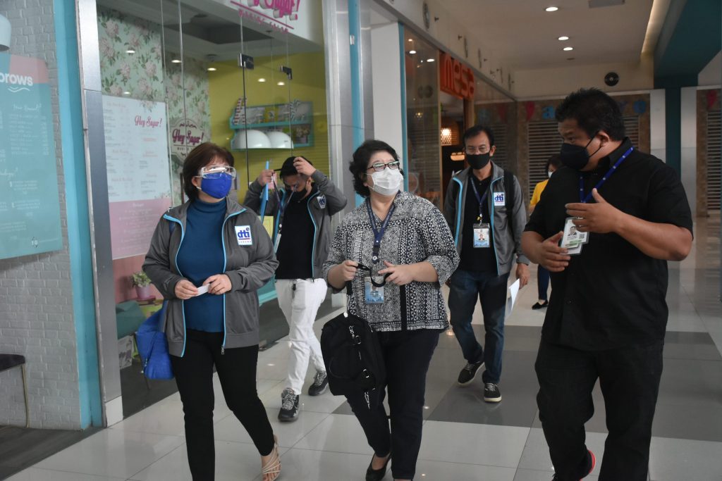 Team from DTI and DOLE monitoring establishments