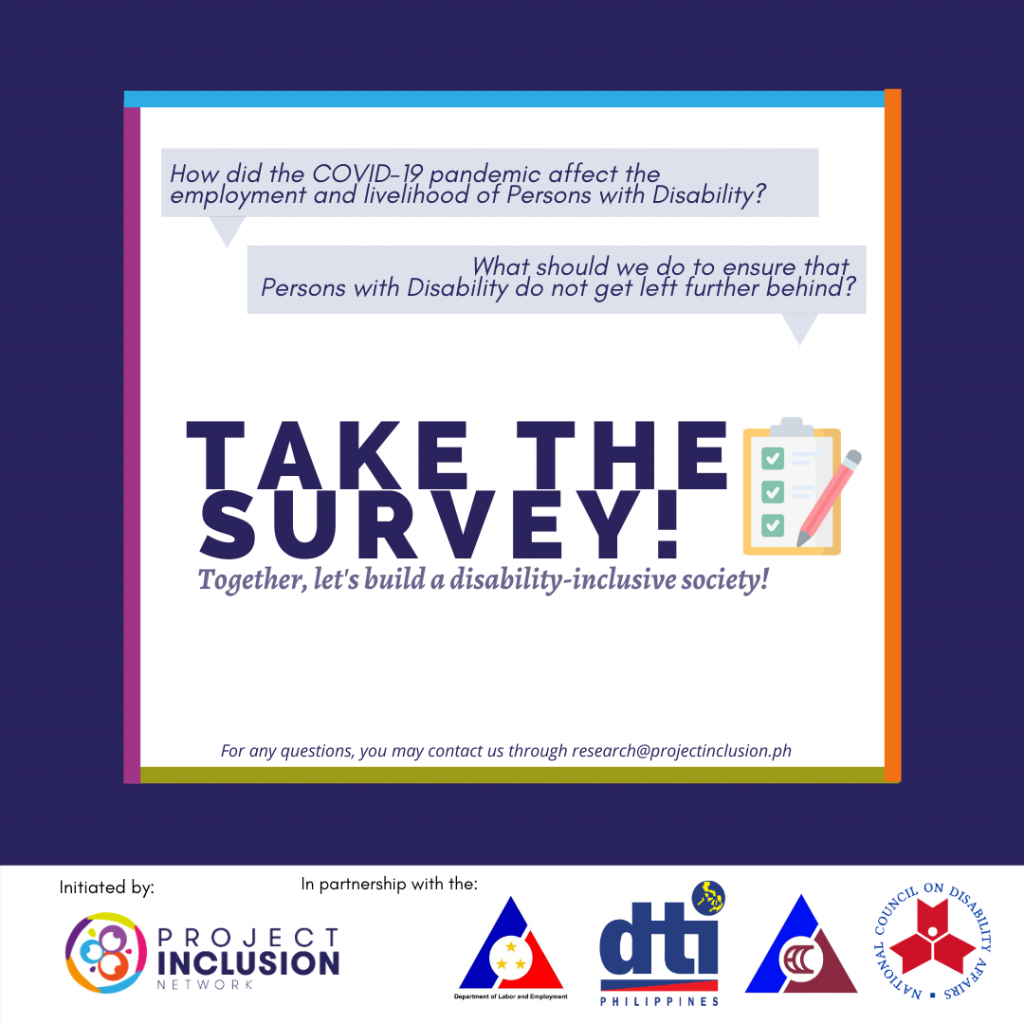 Take the Survey on how COVID-19 affected the employment and livelihood of persons with disability