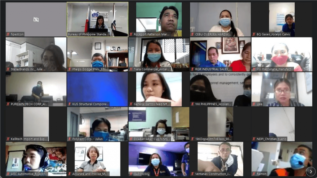 Screencap of the webinar participants