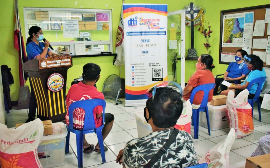 On going orientation with the beneficiaries seated far apart, still practicing social distancing