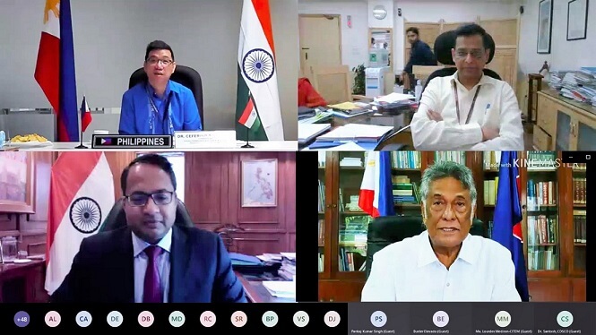 The Philippines-India Joint Working Group on Trade and Investments Co-Chairs DTI Undersecretary Ceferino S. Rodolfo and Ministry of Commerce Joint Secretary Anant Swarup with Ambassadors Ramon S. Bagatsing, Jr. and Shambu S. Kumaran with some members of the Philippine and Indian delegation.