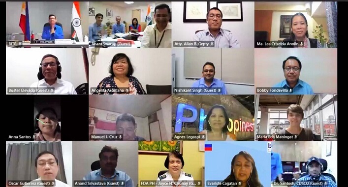 The Philippines-India Joint Working Group on Trade and Investments Co-Chairs DTI Undersecretary Ceferino S. Rodolfo and Ministry of Commerce Joint Secretary Anant Swarup with Ambassadors Ramon S. Bagatsing, Jr. and Shambu S. Kumaran with some members of the Philippine and Indian delegation.