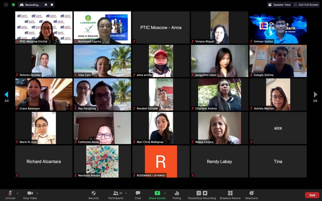 Screencap of webinar particpants 1