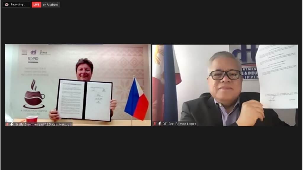 Trade chief Ramon M. Lopez, Kais Marzouki present signed Memorandum of Understanding via Zoom