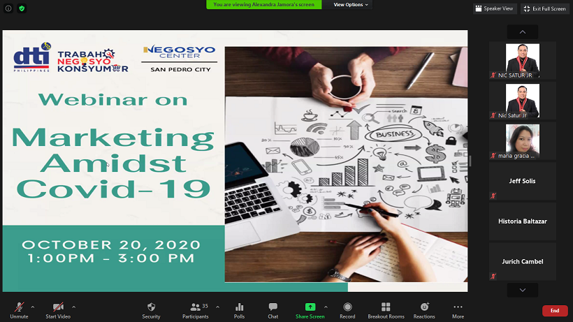 Webinar on Marketing via Zoom