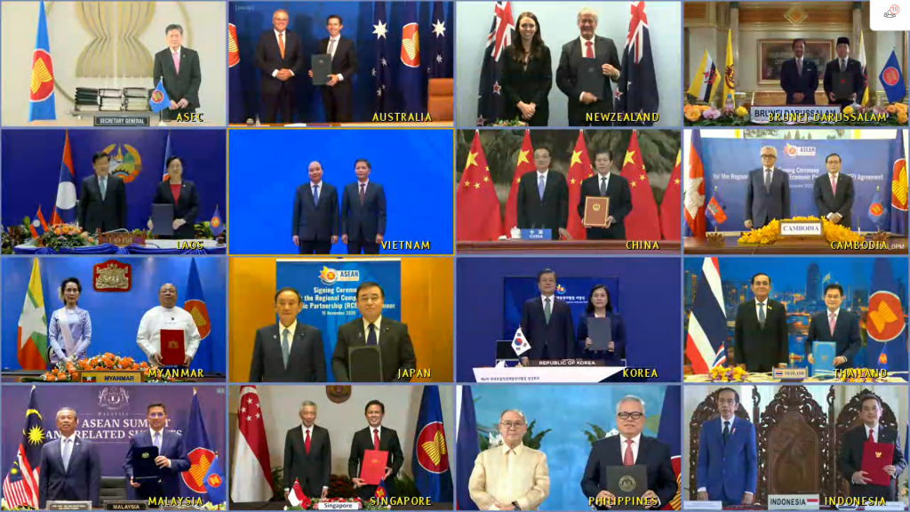 DTI Secretary Ramon M. Lopez joins the Trade Ministers from the Member States of the ASEAN in signing the RCEP