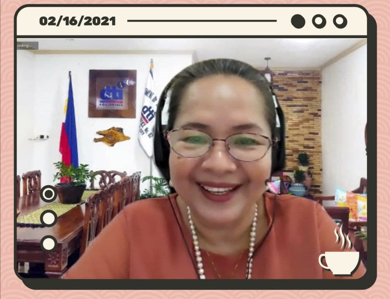 DTI R2 Regional Director Leah Pulido Ocampo delivering her message to the members of the Cagayan Valley Coffee Industry Development Council