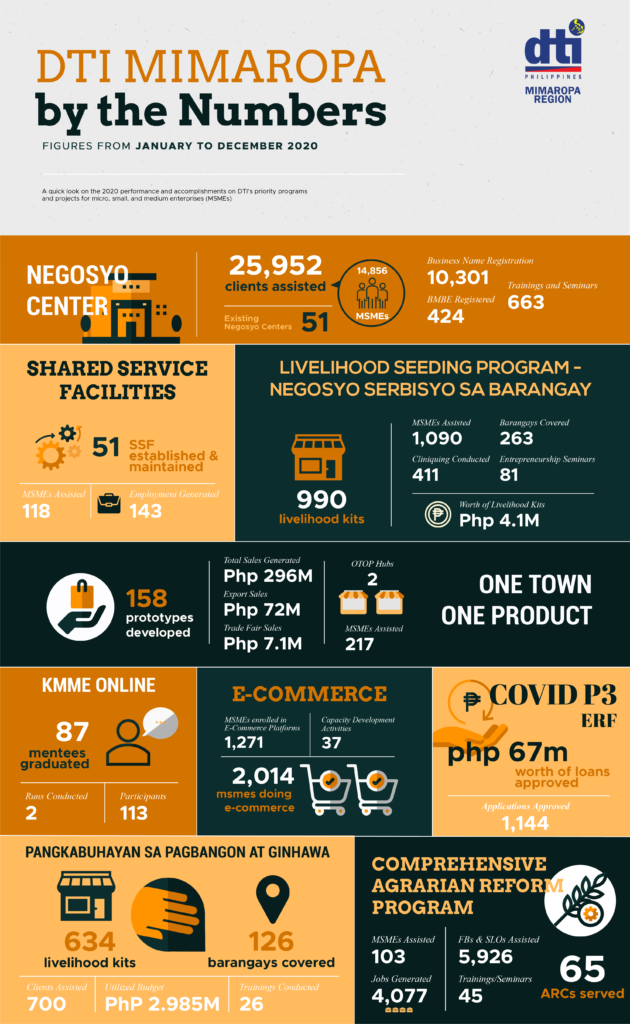 DTI MIMAROPA 2020 Accomplishments_MSME Development