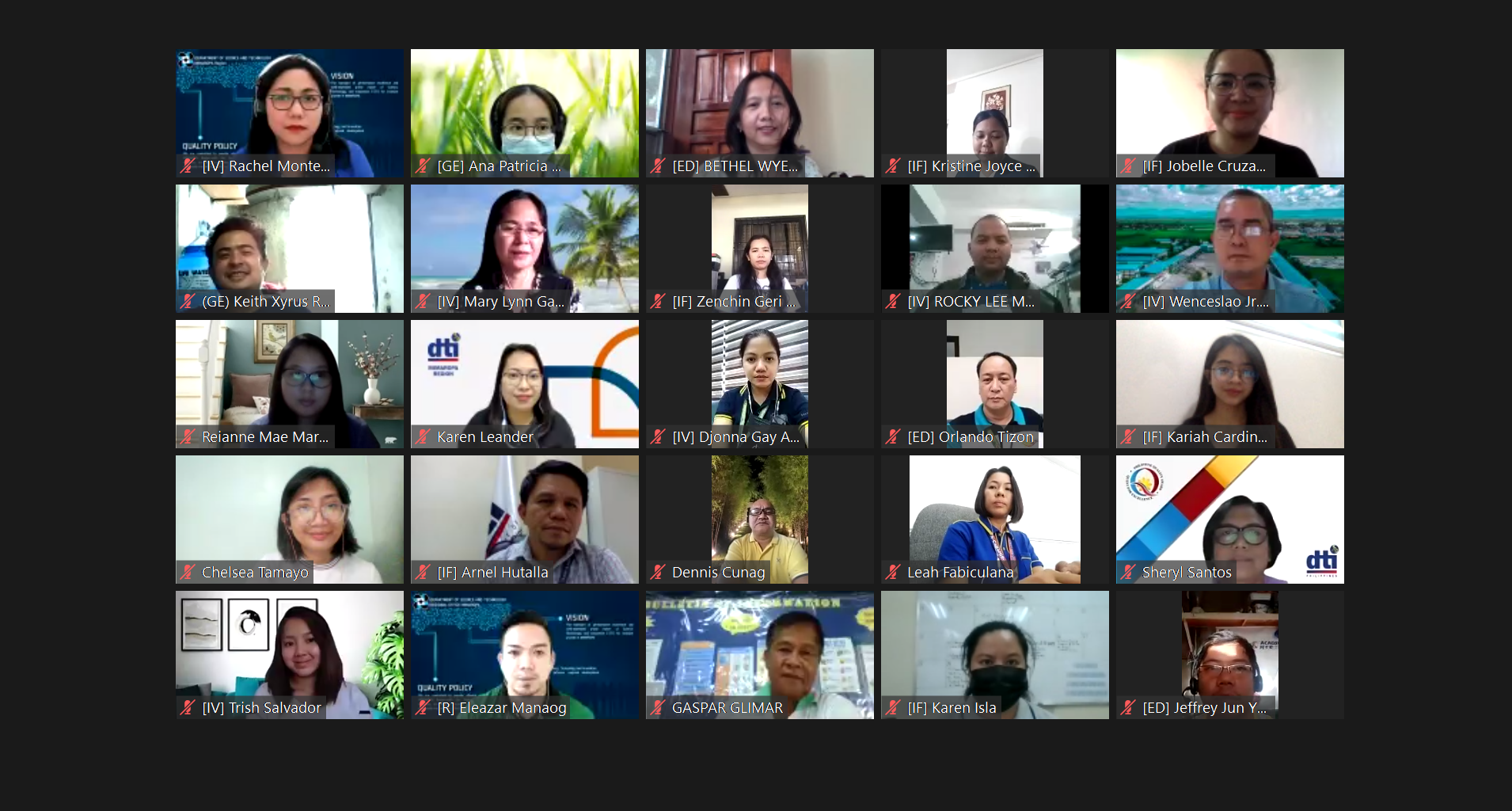 Attendees of the two-day Regional Competitiveness Agenda (RCA) Consultative Workshop through Zoom