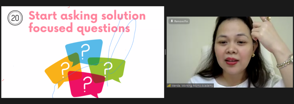 Ms. Wandalyn Tan-Calupig, resource speaker for the webinar