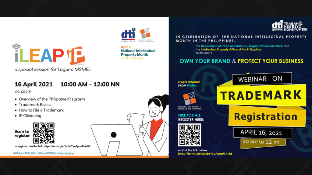 screen shot of presentation for Webinar on Trademark Registration