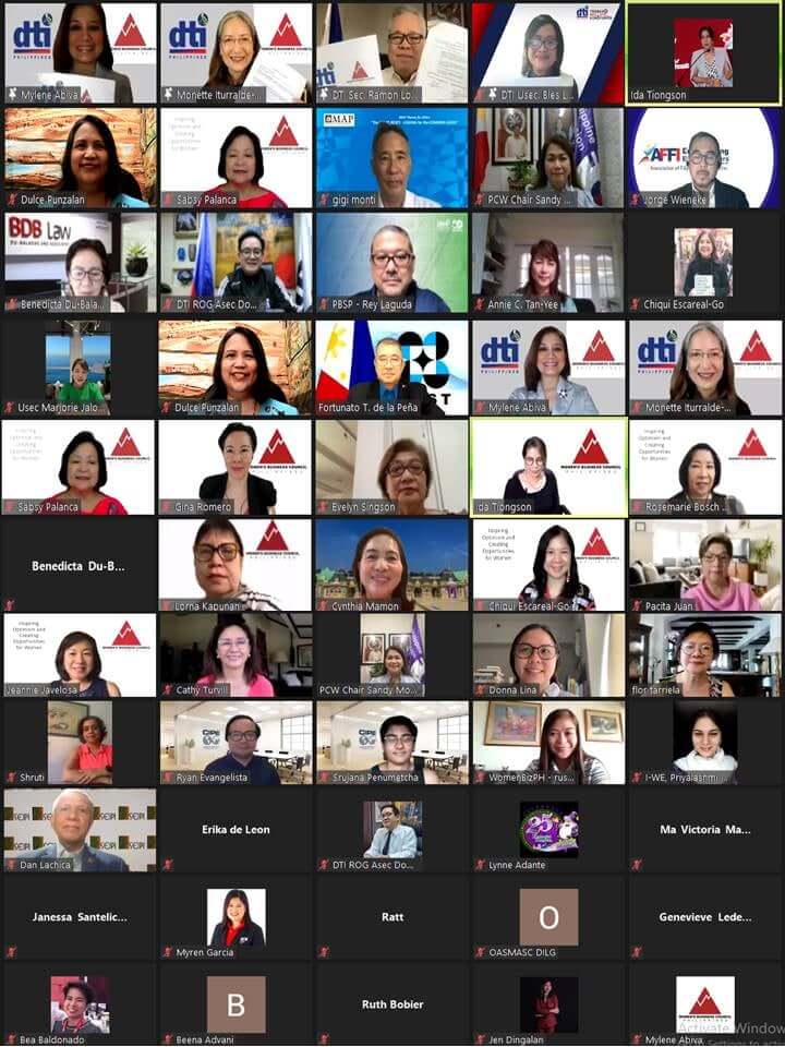 crowd shot of the virtual WomenBizPH meeting participants