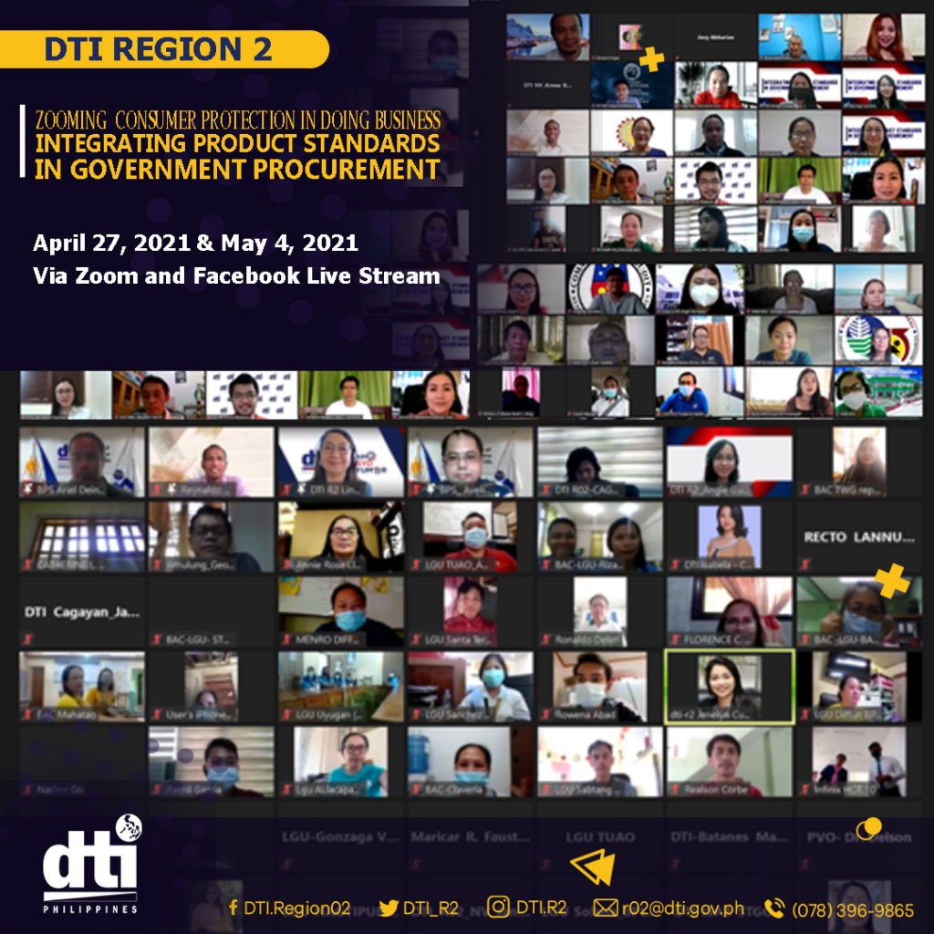 Participants during the Webinar on Integrating Product Standards in Government Procurement