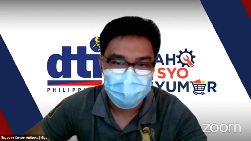 Business Counselor Keanu Miguel G. Ninobla, host of the webinar