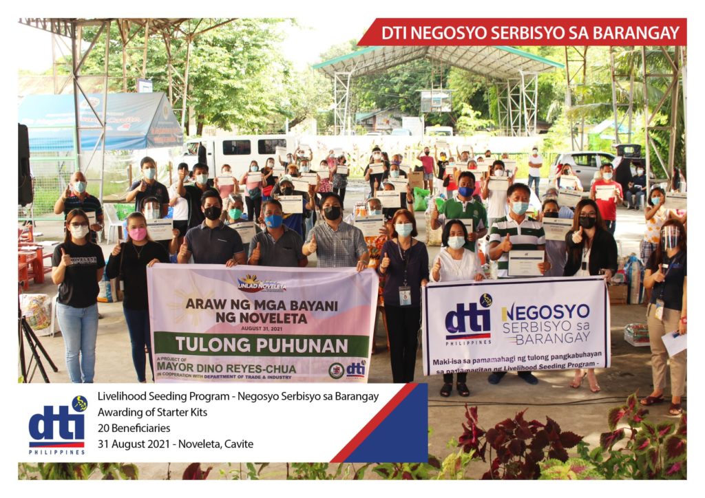 in photo: DTI Cavite and Noveleta LGU with the LSP NSB beneficiaries