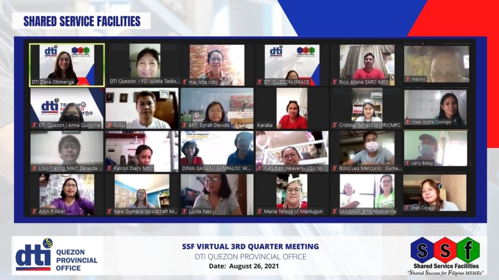 crowd shot of the participants of DTI Shared Service Facilities Quezon's 3rd quarter meeting