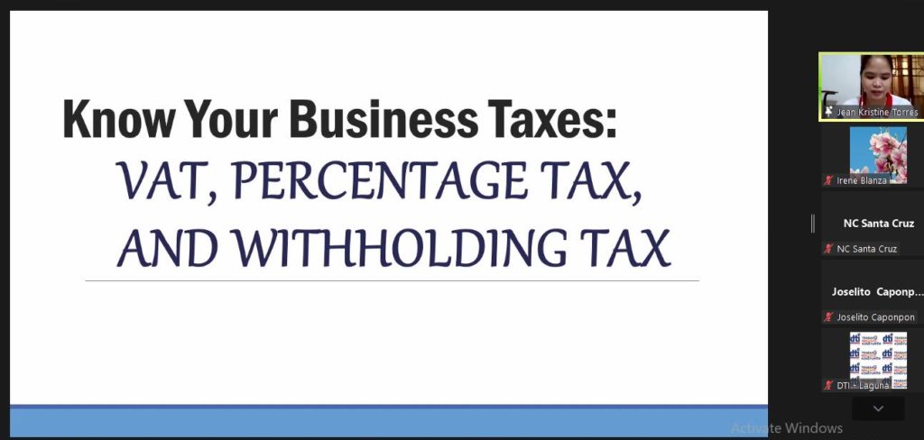 Screenshot of presentation on the webinar