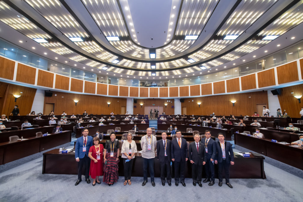 The on-site Philippine delegation to CIFIT 2021 led by Philippine Ambassador to China Jose Santiago Sta. Romana and China-based officials from the Department of Agriculture, Department of Trade and Industry, Department of Foreign Affairs, and Department of Tourism