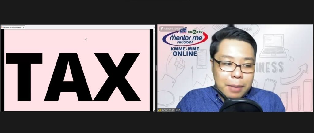 screen capture of the speaker of the webinar