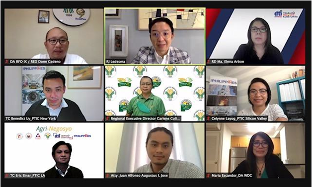 Dept. of Agriculture Region X Regional Executive Director Donn Cedeno, Enter PH’s RJ Ledesma, DA Region VII Regional Director Maria Elena Arbon, PTIC-NY Trade Commissioner Benedict Uy, DA Regional Region X Executive Director Carlene Collado, PTIC-SV Trade Commissioner Celynne  Layug, PTIC-LA Trade Commissioner Eric Elnar, Ilocos Norte’s Office of Gov. Manotoc Chief of Staff Atty. Juan Alfonso Augustus Jose and Agriculture Counselor Maria Aracelli Escandor of the Philippine Embassy Washington D.C. Meeting with Regional Directors and Trade Commissioner