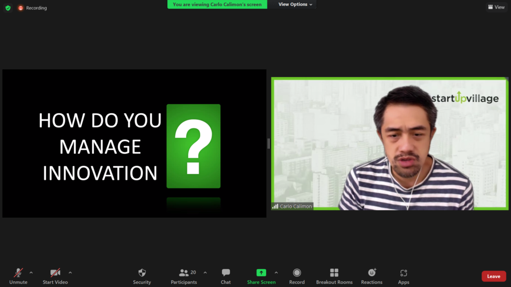 in photo: Speaker of the webinar presenting