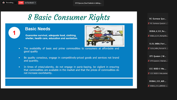 Screen shot of the Presentation: 8 Basic Consumer Rights