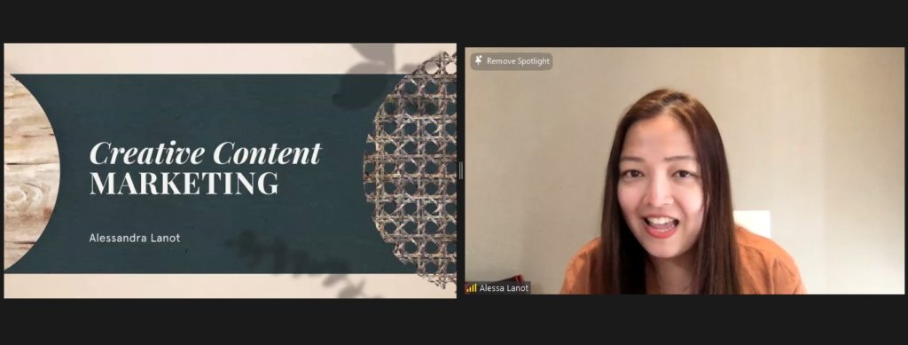 in photo: Resource speaker of the webinar