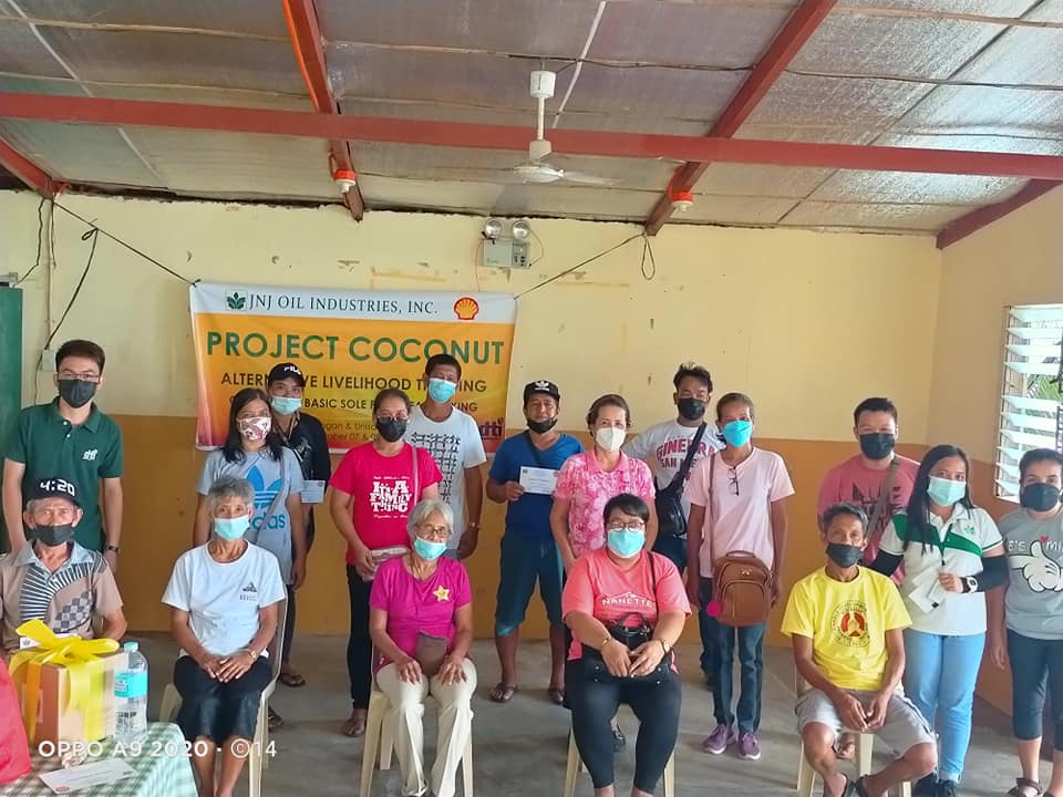 in photo: DTI Quezon through NC Unisan with members of the Unisan Atimonan Coco farmers Producers Cooperative in a skill training on Coco Coir