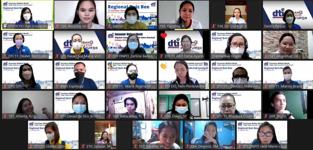 Screenshot of participants of the regional quiz bee