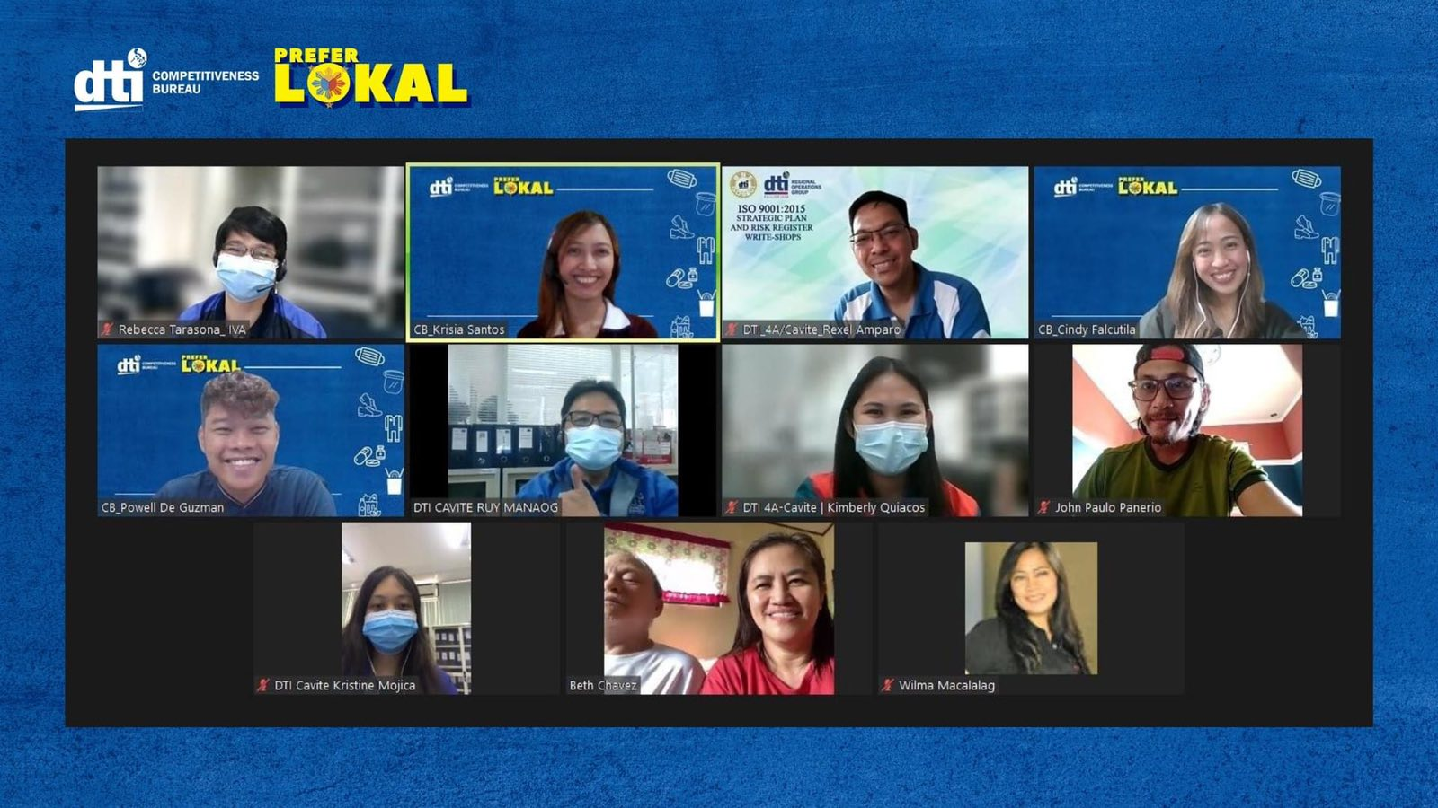 Screenshot of the virtual training