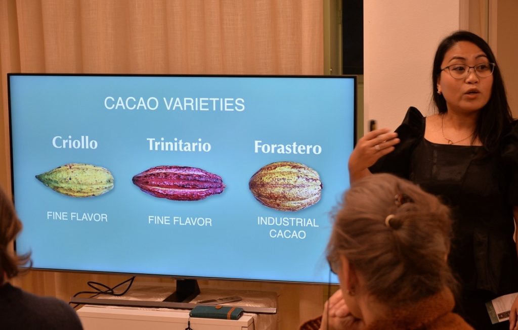 One of the co-founders of Tzocolaté, a Swedish brand dedicated to fine craft chocolates from the Philippines, sharing the story how cacao beans are turned into craft chocolates One of the co-founders of Tzocolaté, a Swedish brand dedicated to fine craft chocolates from the Philippines, sharing the story how cacao beans are turned into craft chocolates