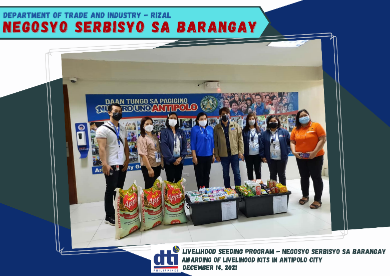 Group photo: DTI Rizal in distributing livelihood kits for Antipolo City