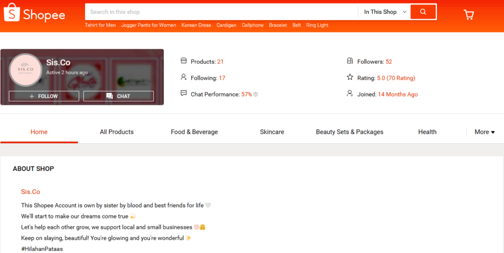 in photo: Sis.Co Shopee Shop