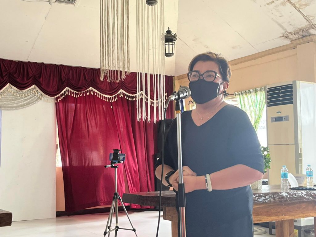 RD Gay A. Tidalgo at Odette-hit San Francisco during the Recovery and Rehabilitation Plan (RRP) Conference