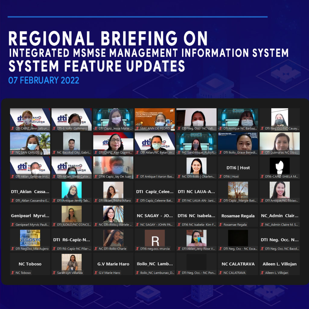 Integrated MSME Management Informatioin System (MIMS) attendees of the Regional Briefing