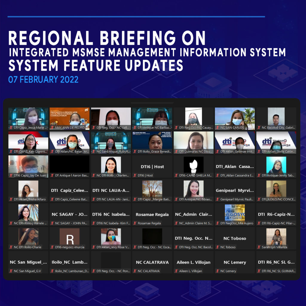 Integrated MSME Management Informatioin System (MIMS) attendees of the Regional Briefing