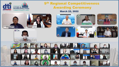 Regional Competitiveness Awarding Ceremony screenshot of participants and guests