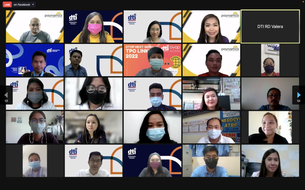 Virtual group photo taken during the PayBiz Bootcamp Virtual Session co-hosted by DTI MIMAROPA and Paynamics on April 18, 2022 via the Zoom application.