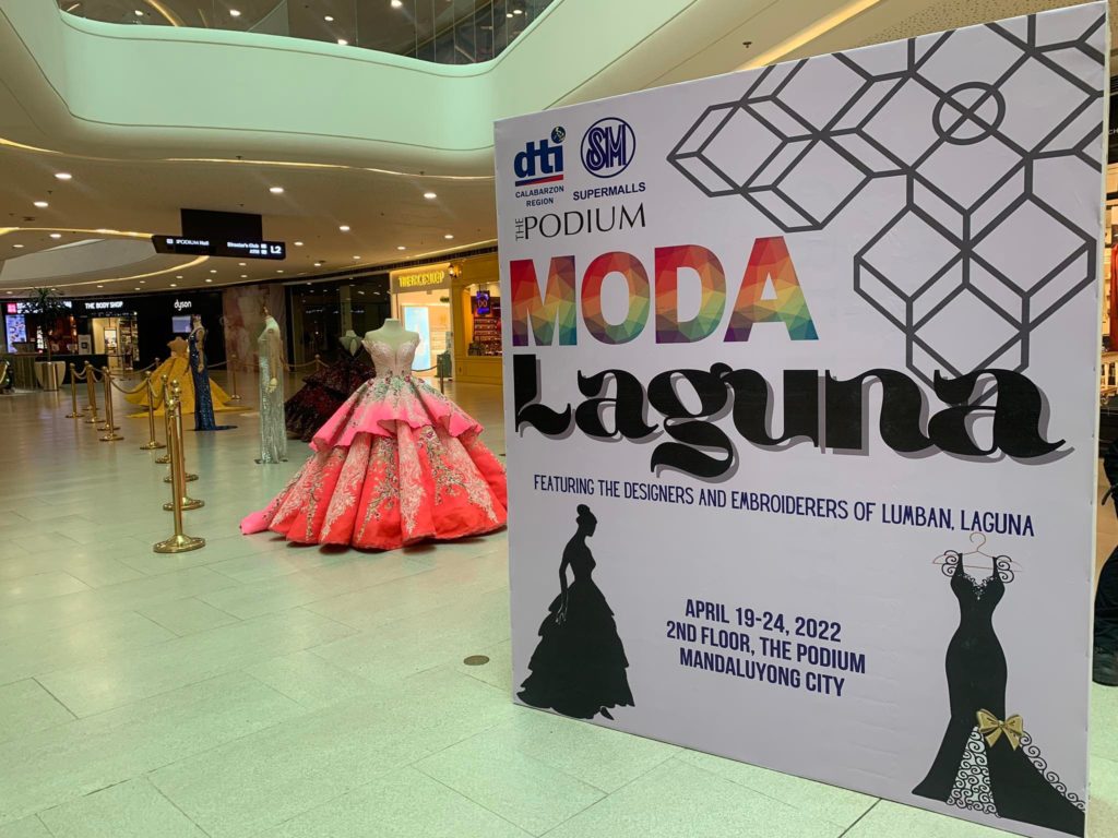 Gown displays at The Podium