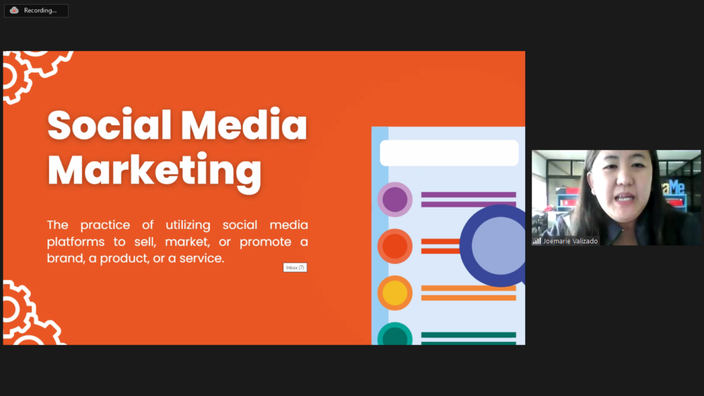 Screen capture of the presentation of the speaker