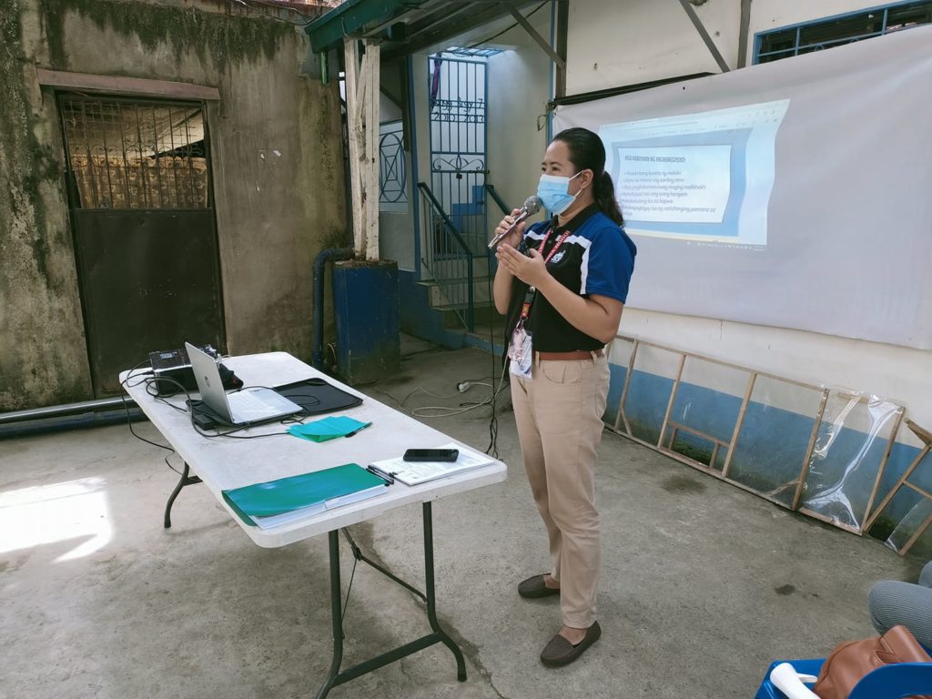 In photo: Resource Speaker of the said seminar, discussing how to set up a business