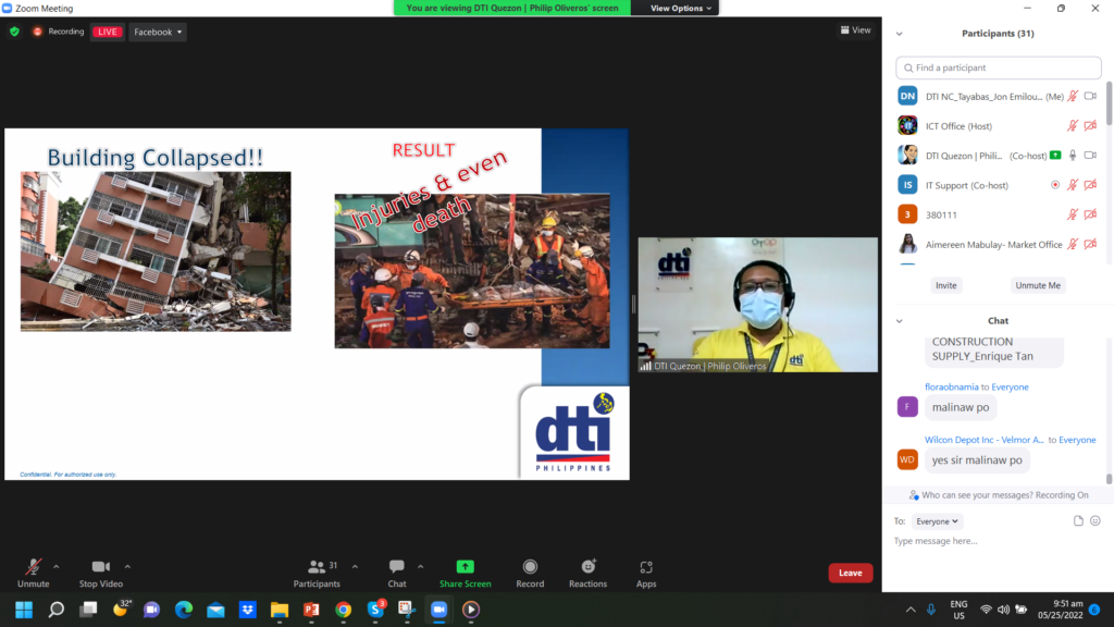 Screen capture of the speaker while presenting