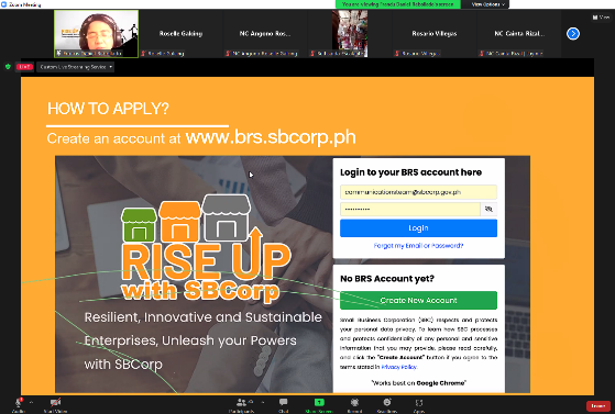Screen capture: RISE UP Fridays with SB Corporation