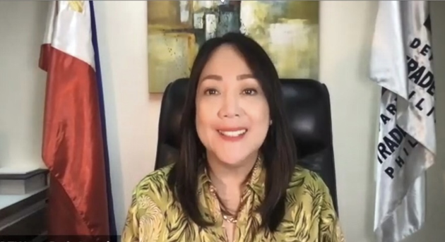 DTI-CPG Undersecretary Atty. Ruth Castelo providing the welcome remarks for the Standards Stakeholders Conference 2022