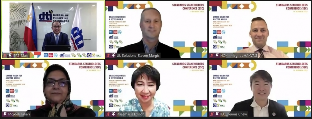 (Top to bottom, left to right) BPS Director Neil Catajay, Director of Conformity Assessment Programs for UL Solutions Mr. Steven Margis, HOK CEO Mr. Magnus Hakvåg, CEO of International Standard Institute of the Next Generation Ms. Mojdeh Rowshan Tabari, NEDA Undersecretary for the Policy and Planning Group Dr. Rosemarie G. Edillon, and IEC Regional Director for Asia-Pacific Regional Centre Mr. Dennis Chew.