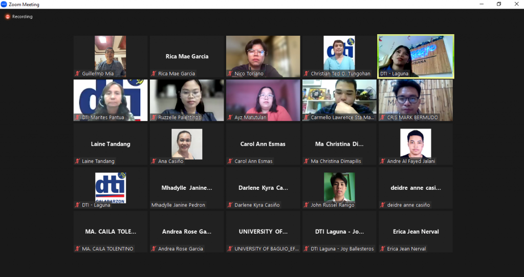 Screen capture of attendees of the webinar.