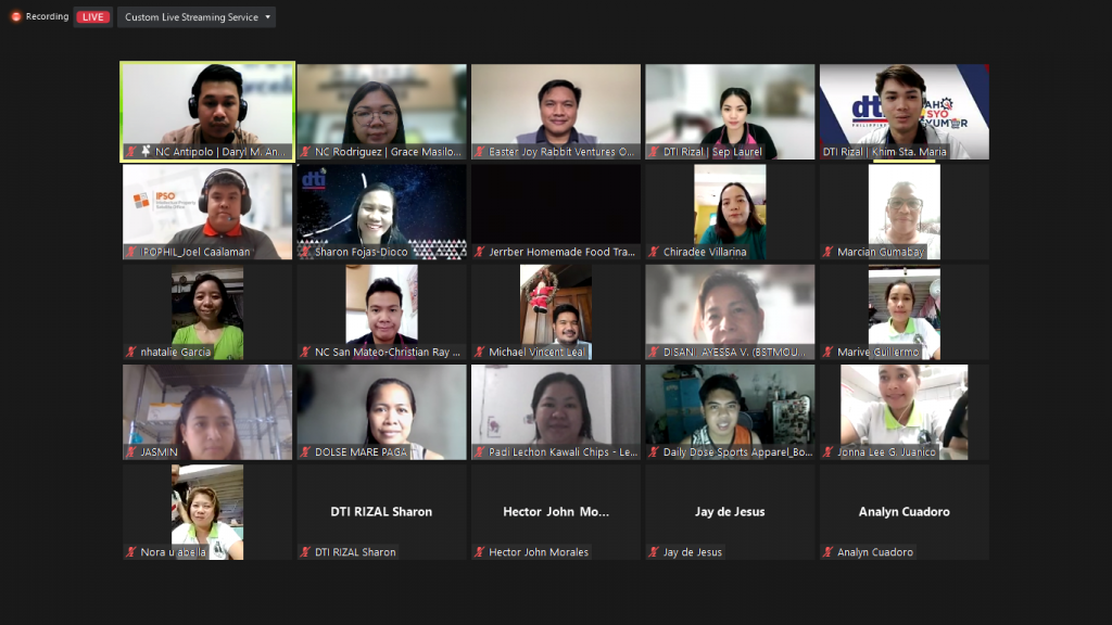Screen capture of attendees of the webinar.